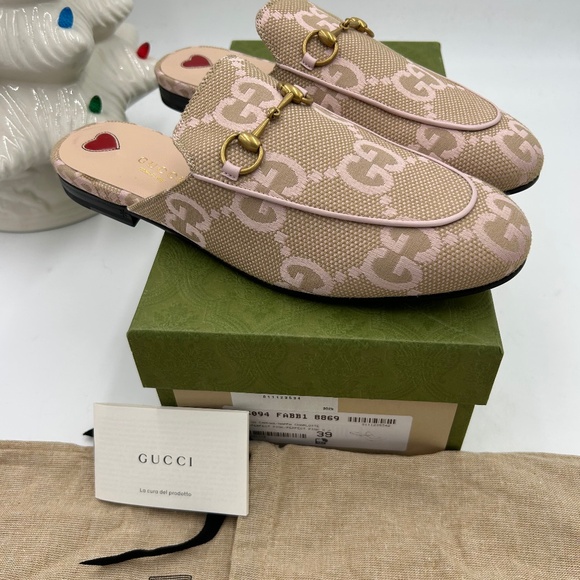 Women’s Gucci Princetown slipper in jumbo GG Carmel canvas size 39 made in Italy - Picture 1 of 8